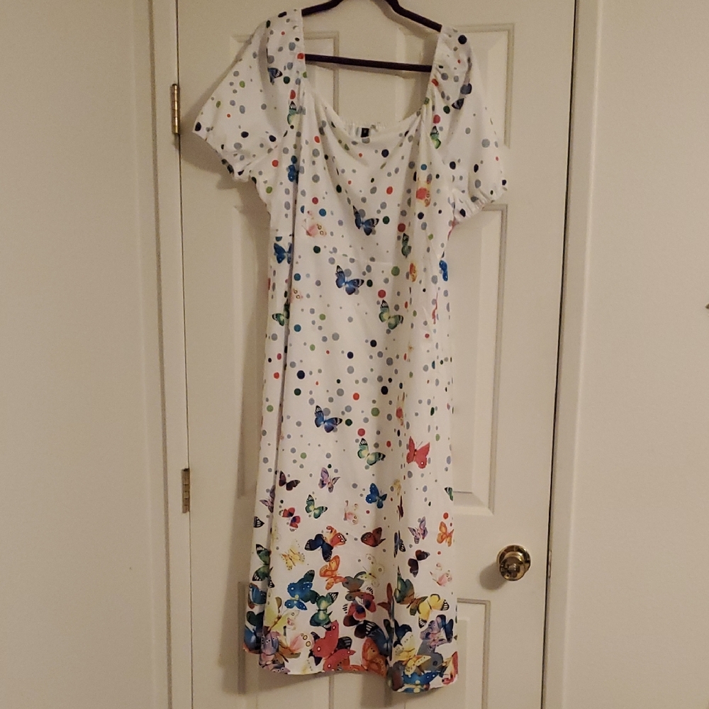 Colorful Butterfly Print Dress